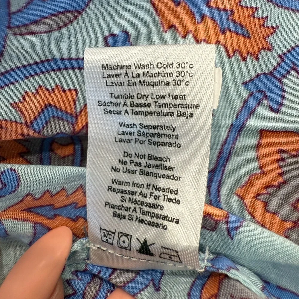 Sundry Blue Puff Sleeve Tunic with Ruffled Tiers - Picture 6 of 9